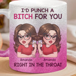 Custom 11OZ Glitter Matte Ceramic Mug - Personalized Best Friend Birthday Gifts For Women, Besties, Sisters, BFF - Besties Bring The Sunshine In