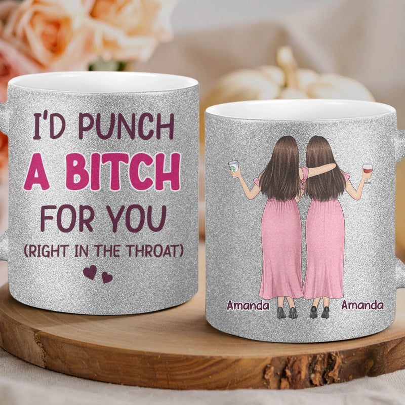 Custom 11OZ Glitter Matte Ceramic Mug - Personalized Best Friend Birthday Gifts For Women, Besties, Sisters, BFF - Smiles Shine Brighter With You