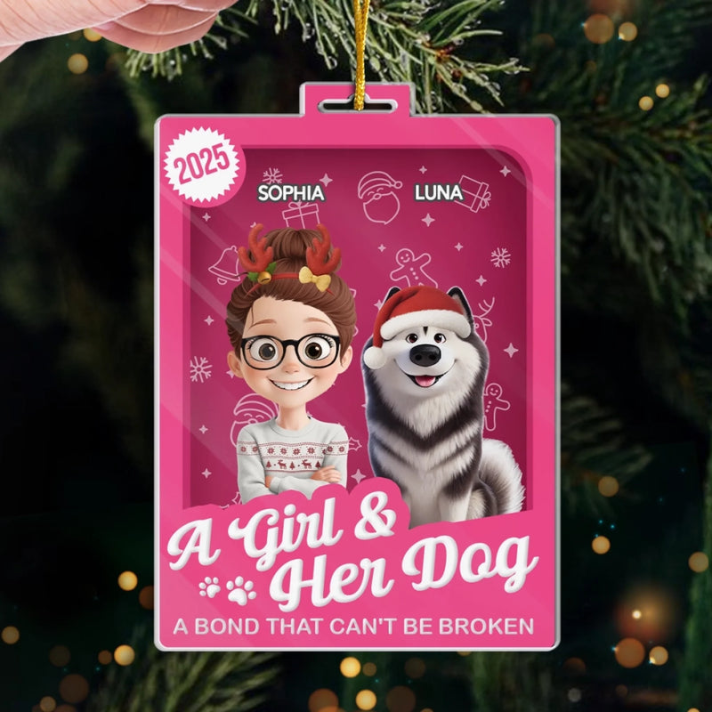 Custom Toy Box Acrylic Ornament - Personalized Christmas Birthday Gifts For Dog Lovers, Dog Dad And Mom - A Girl’s Best Friend Forever