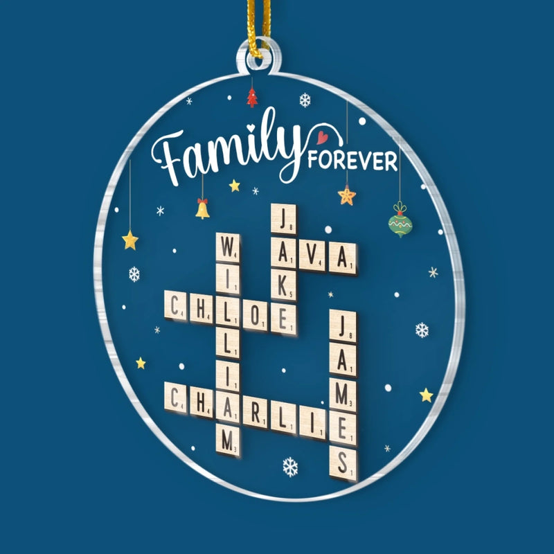 Custom Scrabble Acrylic Ornament - Personalized Christmas Birthday Gifts For Mom, Dad, Brother, Sister, Kids - Love Makes Every Day Home