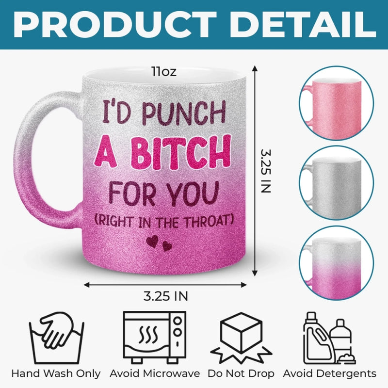 Custom 11OZ Glitter Matte Ceramic Mug - Personalized Best Friend Birthday Gifts For Women, Besties, Sisters, BFF - Smiles Shine Brighter With You