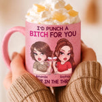 Custom 11OZ Glitter Matte Ceramic Mug - Personalized Best Friend Birthday Gifts For Women, Besties, Sisters, BFF - Besties Bring The Sunshine In
