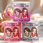 Custom 11OZ Glitter Matte Ceramic Mug - Personalized Best Friend Birthday Gifts For Women, Besties, Sisters, BFF - Besties Bring The Sunshine In