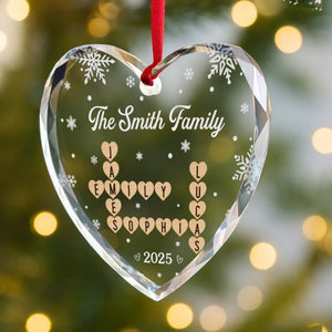 Custom Scrabble Circle Glass Ornament -  Personalized Christmas Birthday Gifts For Mom, Dad, Brother, Sister, Kids - Where Hearts Feel At Home