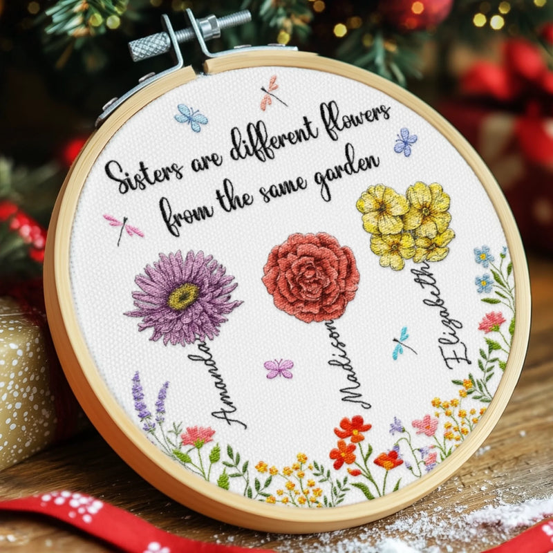 Custom Embroidered Ornament - Personalized Best Friend Christmas Birthday Gifts For Women, Besties, Sisters, BFF - Life Is Better With You