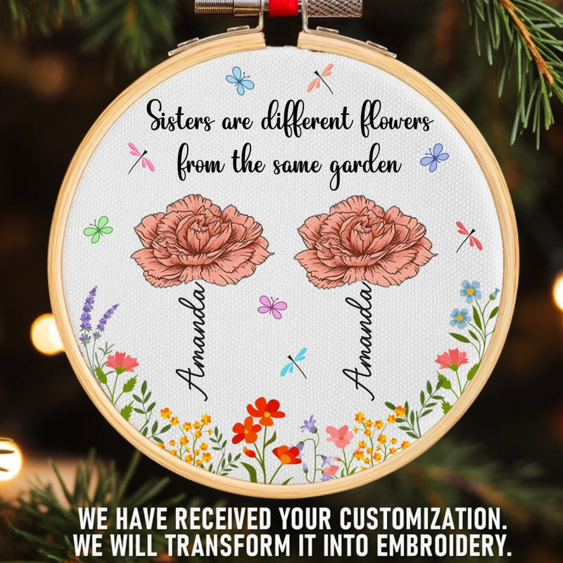 Custom Embroidered Ornament - Personalized Best Friend Christmas Birthday Gifts For Women, Besties, Sisters, BFF - Life Is Better With You