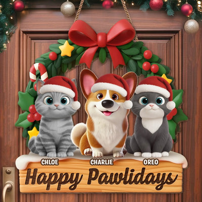 Custom Wood Sign - Personalized Christmas Birthday Gifts For Dog Cat Lovers, Dog Dad And Mom, Cat Owners - Merry Woofmas From Our Pack