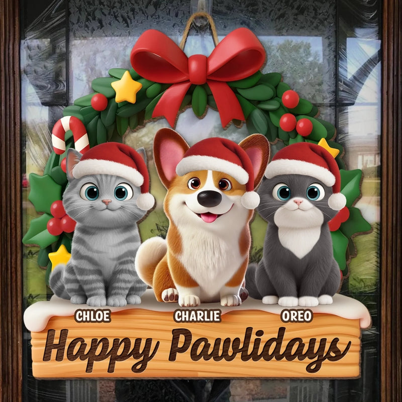 Custom Wood Sign - Personalized Christmas Birthday Gifts For Dog Cat Lovers, Dog Dad And Mom, Cat Owners - Merry Woofmas From Our Pack