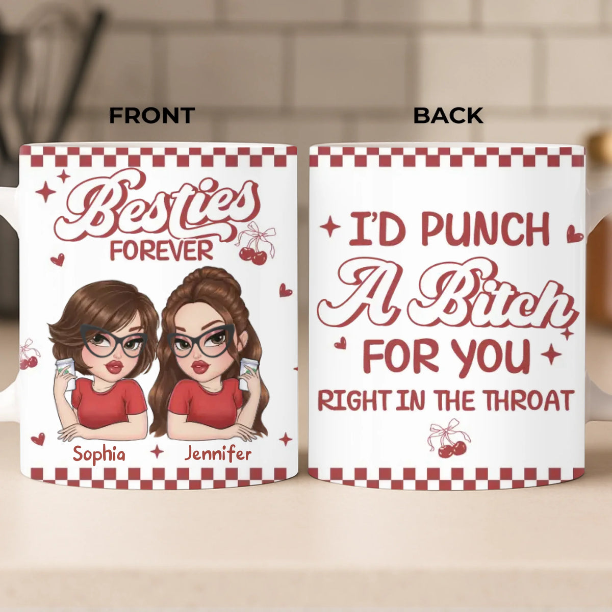 Custom Mug - Personalized Best Friend Birthday Gifts For Women, Besties, Sisters, BFF - My Favorite Kind Of Peace