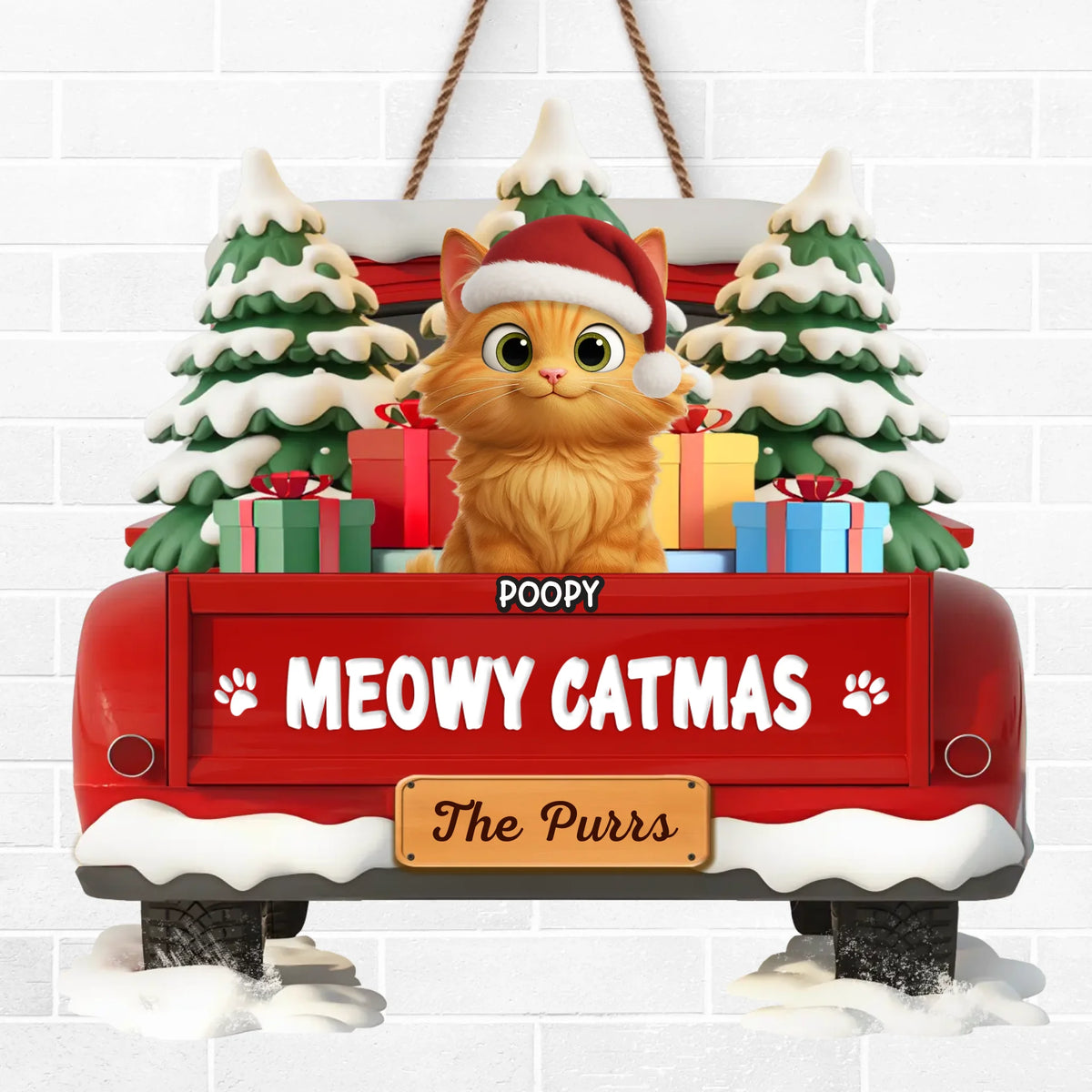 Custom Wood Sign - Personalized Christmas Birthday Gifts For Cat Lovers, Cat Mom And Dad - Whiskers Welcome Here