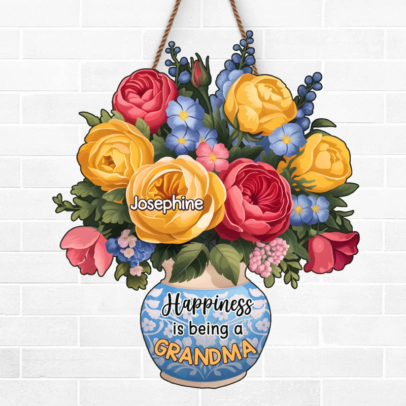 A Thoughtful Gift For The Grandma Who Does It All - Family Personalized Custom Shaped Home Decor Wood Sign - House Warming Gift For Mom, Grandma