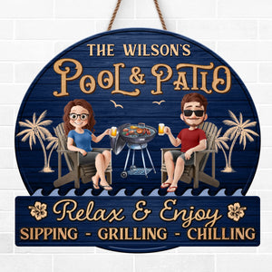 Custom Home Decor Wood Sign - Personalized Anniversary Wedding Gifts For Husband And Wife, Him And Her - Welcome To Our Happy Place