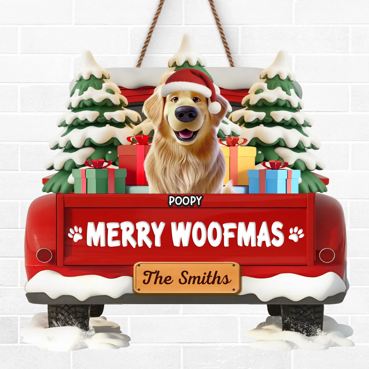 Custom Wood Sign - Personalized Christmas Birthday Gifts For Dog Lovers, Dog Dad And Mom - Merry Woofmas Ya Filthy Animal