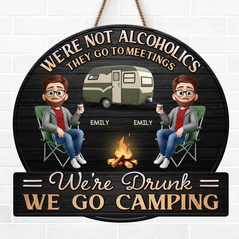 Camp, Chill, Repeat - Camping Personalized Custom Shaped Home Decor Wood Sign - House Warming Gift For Best Friends, BFF, Camping Lovers