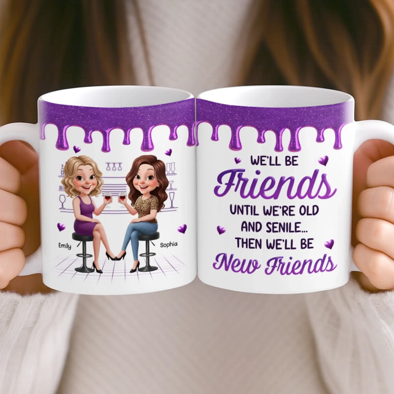 Custom Mug - Personalized Best Friend Christmas Birthday Gifts For Women, Besties, Sisters, BFF - Growing Laughing Dreaming Together