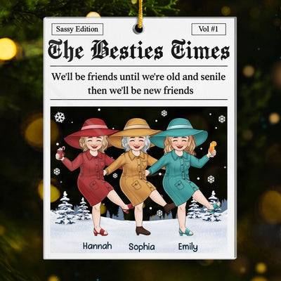 Custom Acrylic Ornament - Personalized Best Friend Christmas Birthday Gifts For Women, Besties, Sisters, BFF - Decades Of Laughter And Love