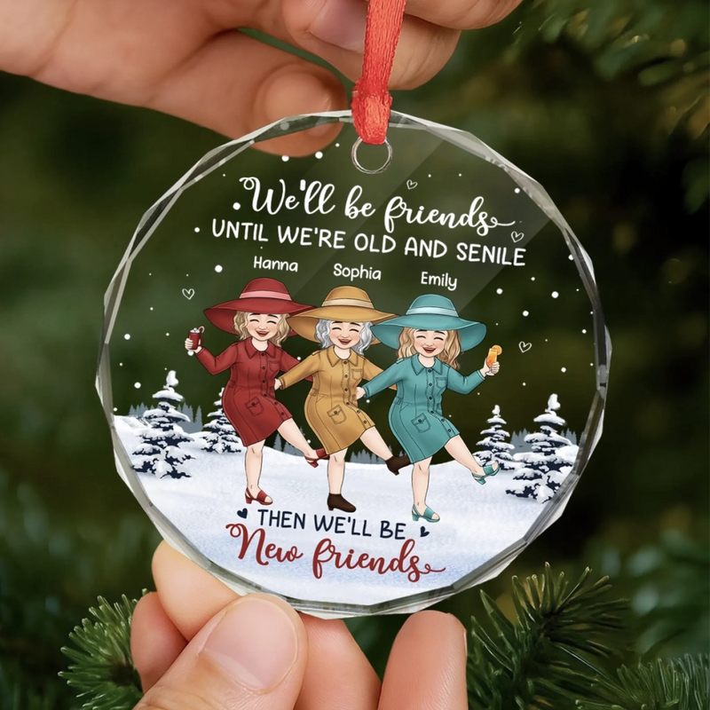 Custom Circle Glass Ornament - Personalized Best Friend Christmas Birthday Gifts For Women, Besties, Sisters, BFF - Still Laughing After All These Years