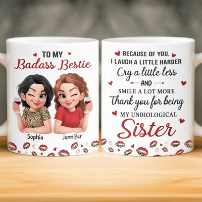 Custom Mug - Personalized Best Friend Birthday Gifts For Women, Besties, Sisters, BFF - Hearts That Just Get It
