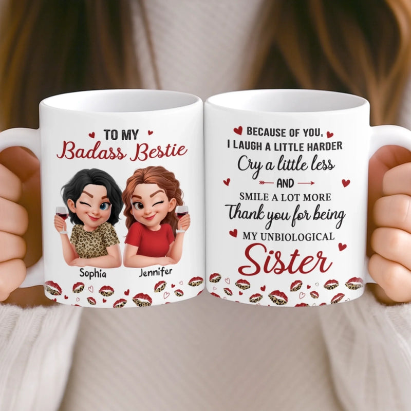 Custom Mug - Personalized Best Friend Birthday Gifts For Women, Besties, Sisters, BFF - Hearts That Just Get It