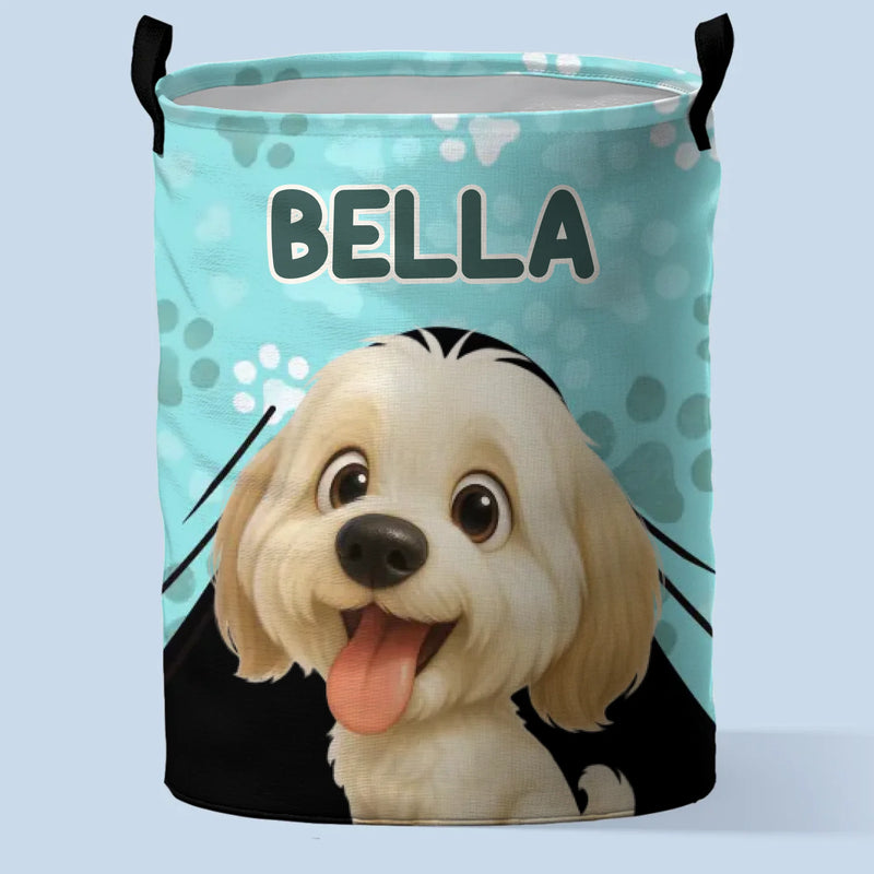 Custom Laundry Basket - Personalized Birthday Gifts For Dog Lovers, Dog Dad And Mom - Paws Off My Stuff
