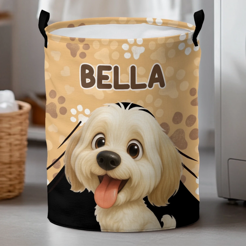 Custom Laundry Basket - Personalized Birthday Gifts For Dog Lovers, Dog Dad And Mom - Paws Off My Stuff