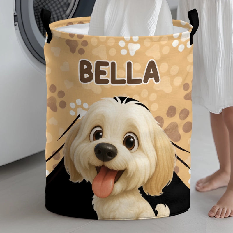 Custom Laundry Basket - Personalized Birthday Gifts For Dog Lovers, Dog Dad And Mom - Paws Off My Stuff