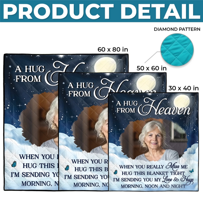 Custom Photo Quilt Blanket - Personalized Memorial Sympathy Gifts For Loss Of Mom, Dad  - Memories Keep You Close Always