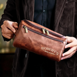 Custom Engraved Leather Toiletry Bag - Personalized  Christmas Birthday Gifts For Men - The Ultimate Man Kit