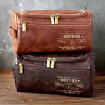 Custom Engraved Leather Toiletry Bag - Personalized Birthday Gifts For Brother - Always Got Your Back