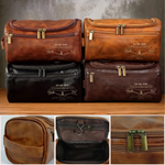 Custom Engraved Leather Toiletry Bag - Personalized Birthday Gifts For Son - Carry Confidence Wherever You Go
