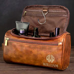 Custom Engraved Leather Toiletry Bag - Personalized Birthday Gifts For Dad, Brother, Grandpa, Husband - Journey Defines You