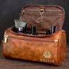 Custom Engraved Leather Toiletry Bag - Personalized Birthday Gifts For Dad, Brother, Grandpa, Husband - Journey Defines You
