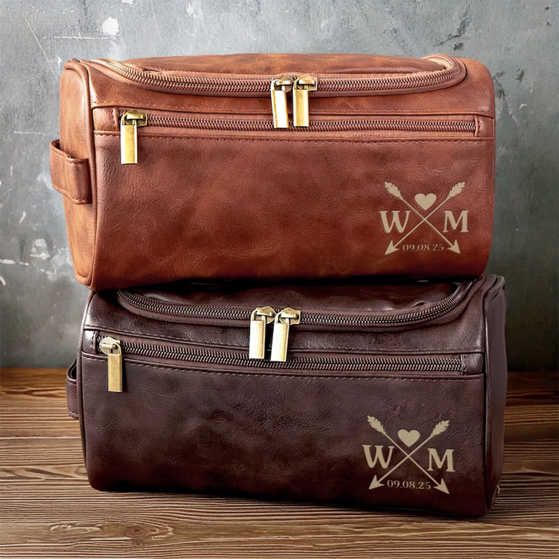 Custom Engraved Leather Toiletry Bag - Personalized Birthday Gifts For Dad, Brother, Grandpa, Husband - Proud Of You Always