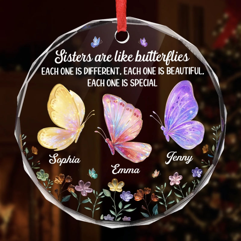 Custom Circle Glass Ornament - Personalized Best Friend Christmas Birthday Gifts For Women, Besties, Sisters, BFF - You Make My World Loud