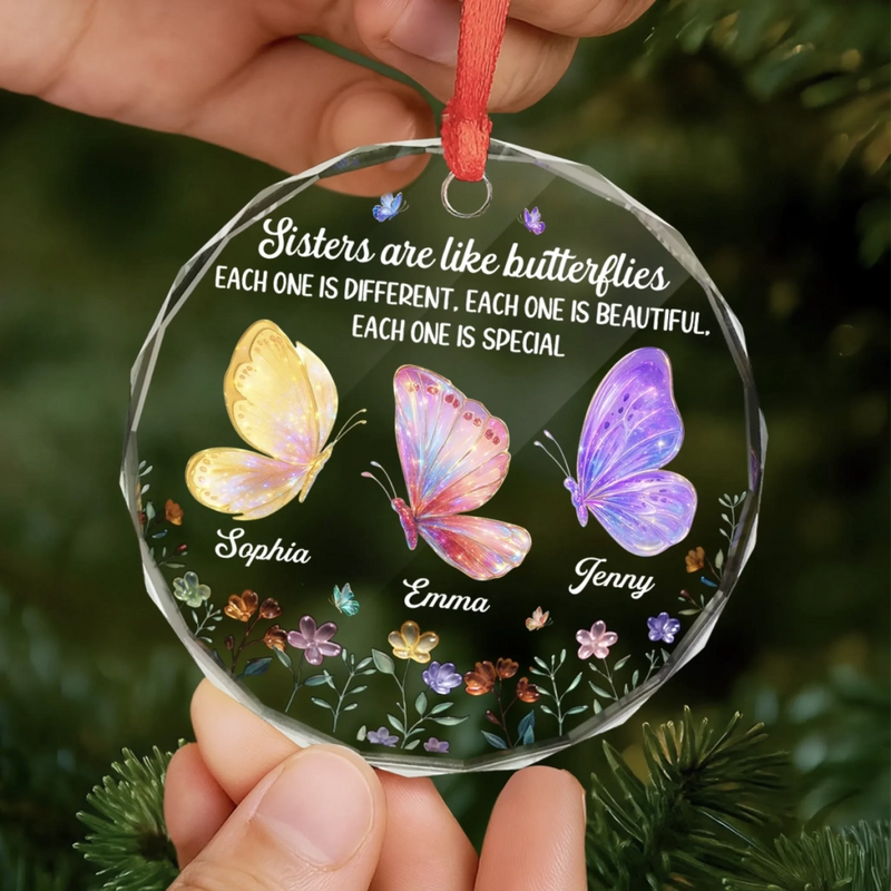 Custom Circle Glass Ornament - Personalized Best Friend Christmas Birthday Gifts For Women, Besties, Sisters, BFF - You Make My World Loud