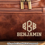Custom Engraved Leather Toiletry Bag - Personalized Birthday Gifts For Dad, Brother, Grandpa, Husband - Timeless Bond Endless Love