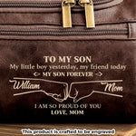 Custom Engraved Leather Toiletry Bag - Personalized Birthday Gifts For Son - Carry Confidence Daily