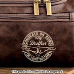 Custom Engraved Leather Toiletry Bag - Personalized Birthday Gifts For Brother - Made For Your Journey