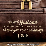 Custom Engraved Leather Toiletry Bag - Personalized Birthday Gifts For Husband - For The Man I Love