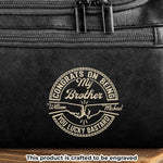 Custom Engraved Leather Toiletry Bag - Personalized Birthday Gifts For Brother - Made For Your Journey