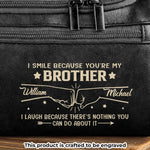Custom Engraved Leather Toiletry Bag - Personalized Birthday Gifts For Brother - Always Got Your Back