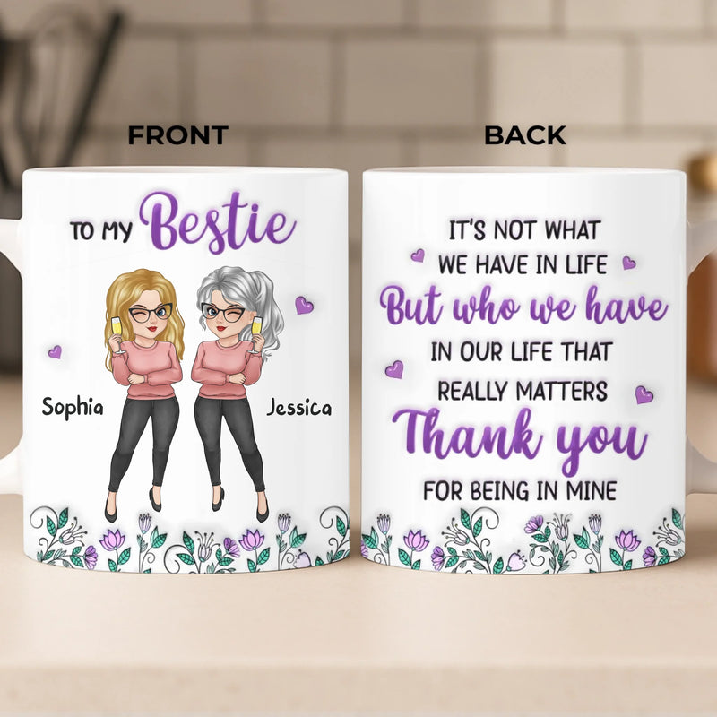 Custom Mug - Personalized Best Friend Birthday Gifts For Women, Besties, Sisters, BFF - You Balance My Crazy