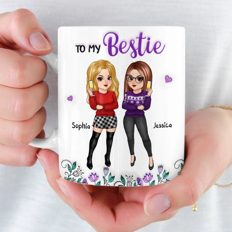 Custom Mug - Personalized Best Friend Birthday Gifts For Women, Besties, Sisters, BFF - You Balance My Crazy
