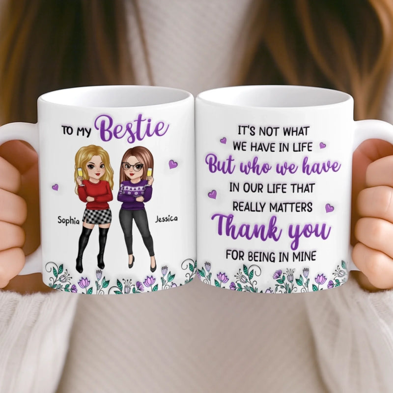 Custom Mug - Personalized Best Friend Birthday Gifts For Women, Besties, Sisters, BFF - You Balance My Crazy