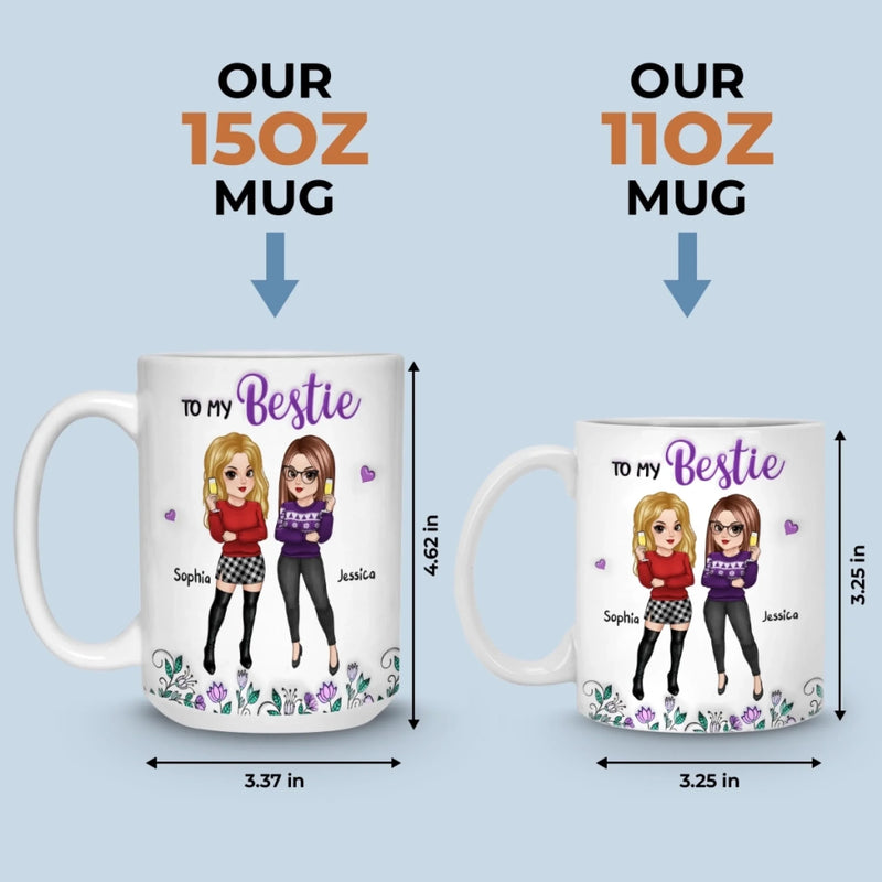 Custom Mug - Personalized Best Friend Birthday Gifts For Women, Besties, Sisters, BFF - You Balance My Crazy