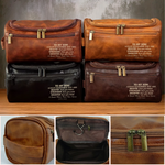 Custom Engraved Leather Toiletry Bag - Personalized Birthday Gifts For Son - Every Mile Matters
