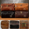 Custom Engraved Leather Toiletry Bag - Personalized  Christmas Birthday Fishing Gifts For Fisherman - For The Guy Who Never Misses A Bite