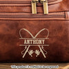 Custom Engraved Leather Toiletry Bag - Personalized  Christmas Birthday Fishing Gifts For Fisherman - For The Guy Who Never Misses A Bite
