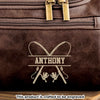 Custom Engraved Leather Toiletry Bag - Personalized  Christmas Birthday Fishing Gifts For Fisherman - For The Guy Who Never Misses A Bite