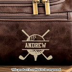 Custom Engraved Leather Toiletry Bag - Personalized  Christmas Birthday Golf Gifts For Men, Women - For The Man Who Plays Life Like Golf
